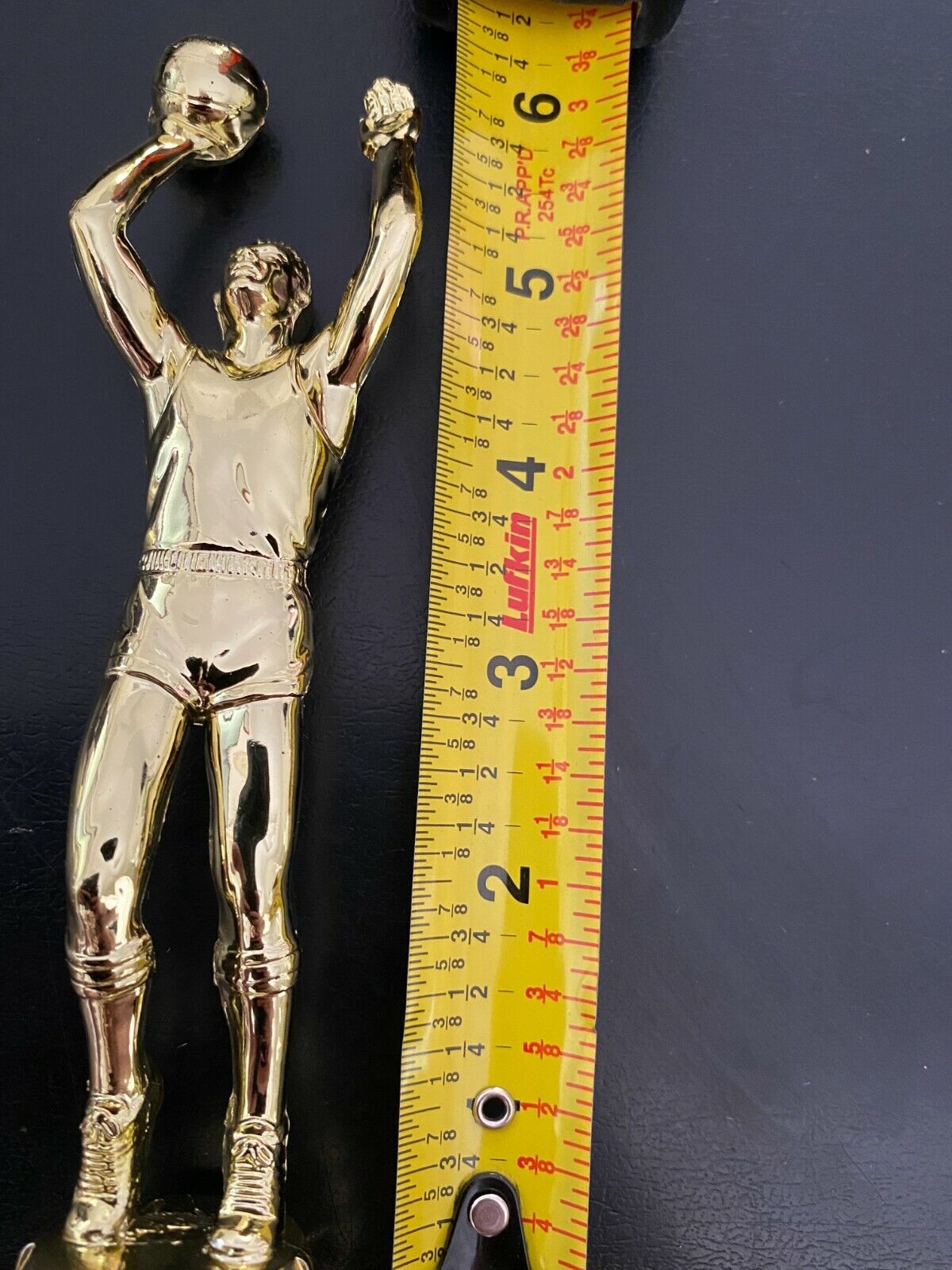 New 1 Bright Gold Man Holding Basketball Trophy Topper 6"