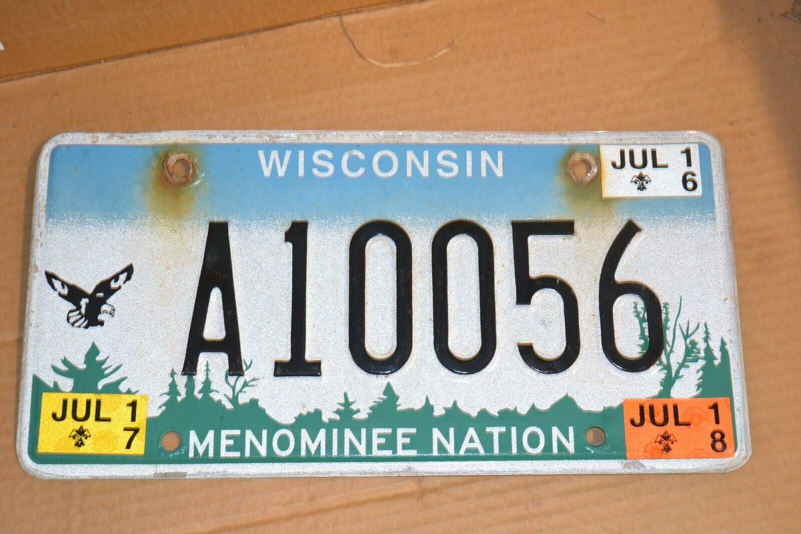 Wisconsin License Plate Menominee Nation Native American Tribe Expired 2018