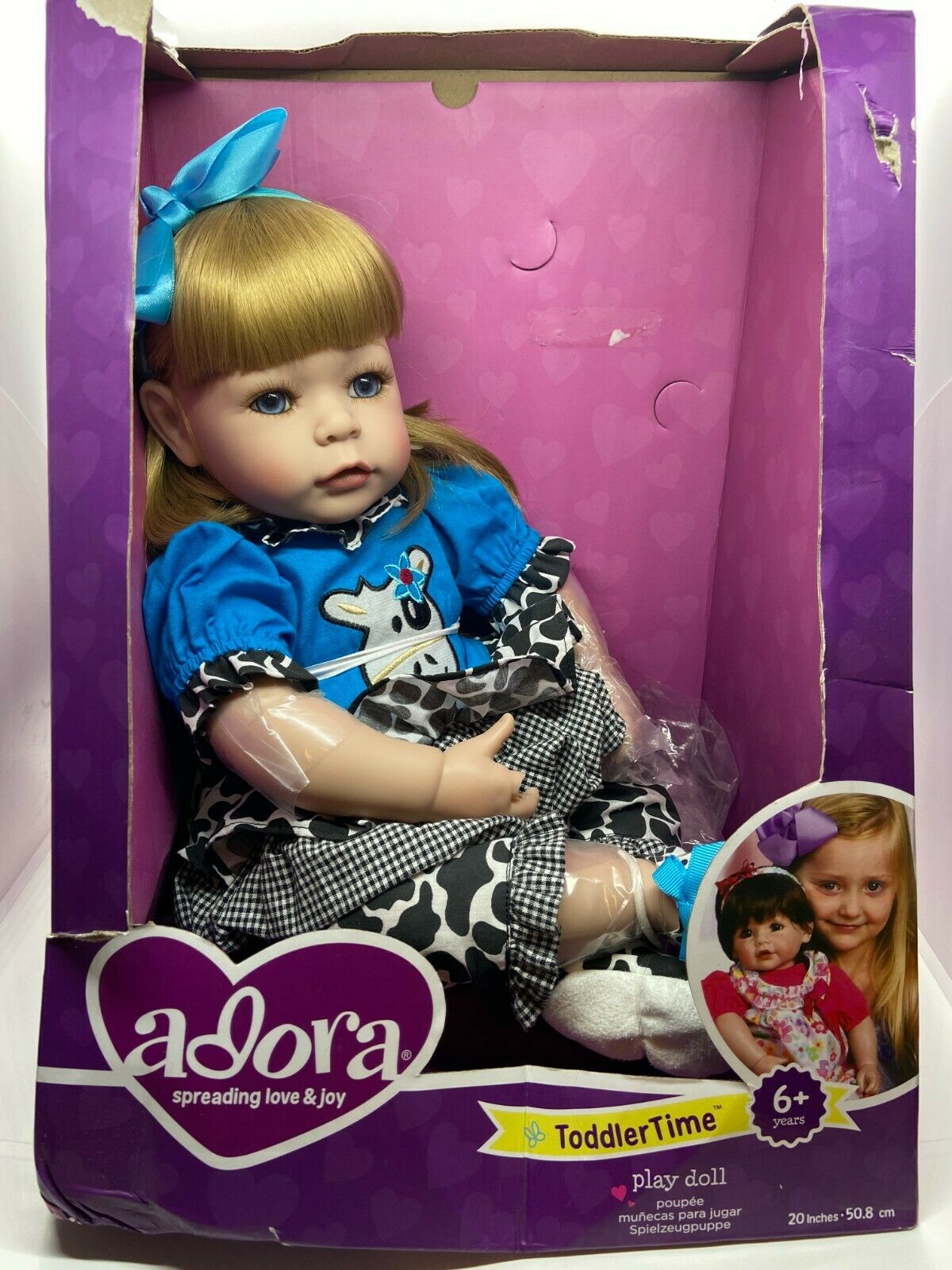 Adora Toddler Play Doll For With Cow Print Outfit Size 20 In (50.8 Cm)