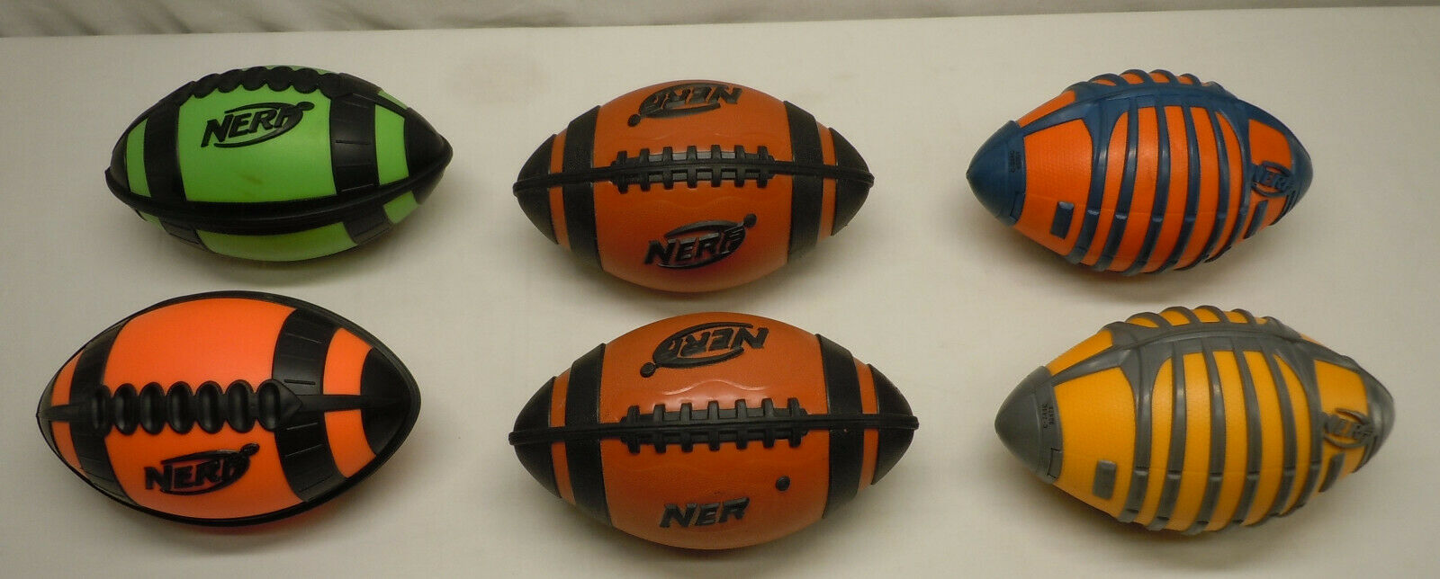 6 Nerf Weather Blitz Green Orange Brown Yellow All Weather Sports Football Lot
