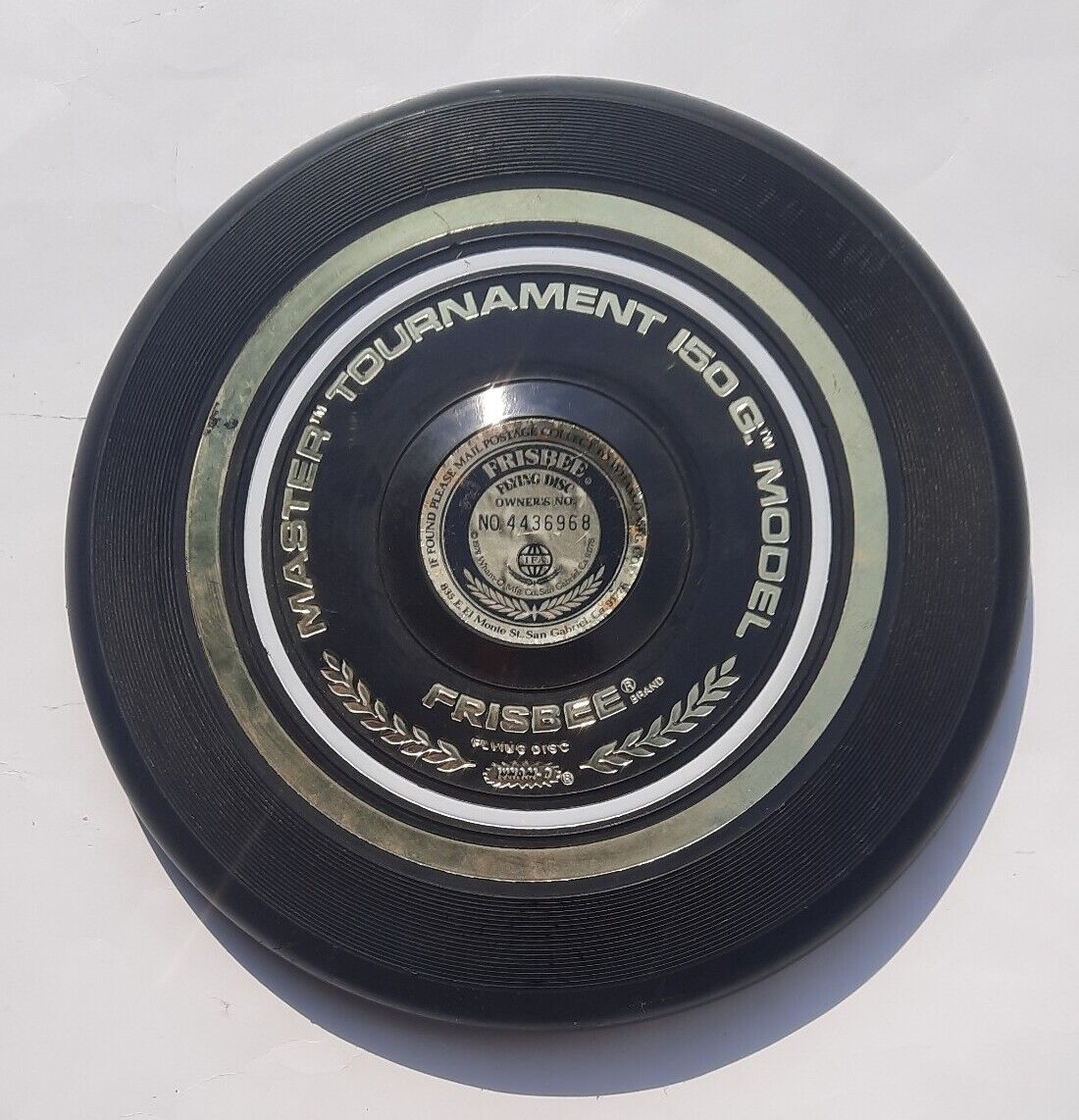 Vtg 1979 Wham-o Frisbee Disc Master Tournament 150g Black Gold No. 4436968