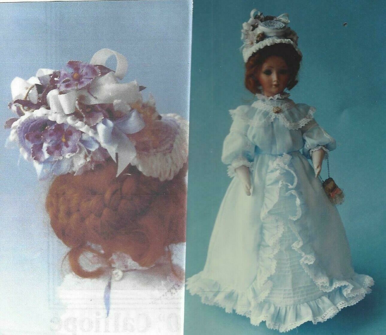12"antique Gibson Girl French Fashion Lady Doll Yoke Dress Underwear Hat Pattern