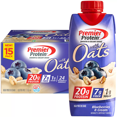 Premier Protein 20g Protein With Oats Shake, Blueberries And Cream 11 Fl.oz.15pk