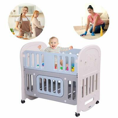 Joymor 6-in-1 Hdpe Multi-function Baby Rocking Crib Cradle Bed With 2" Mattress