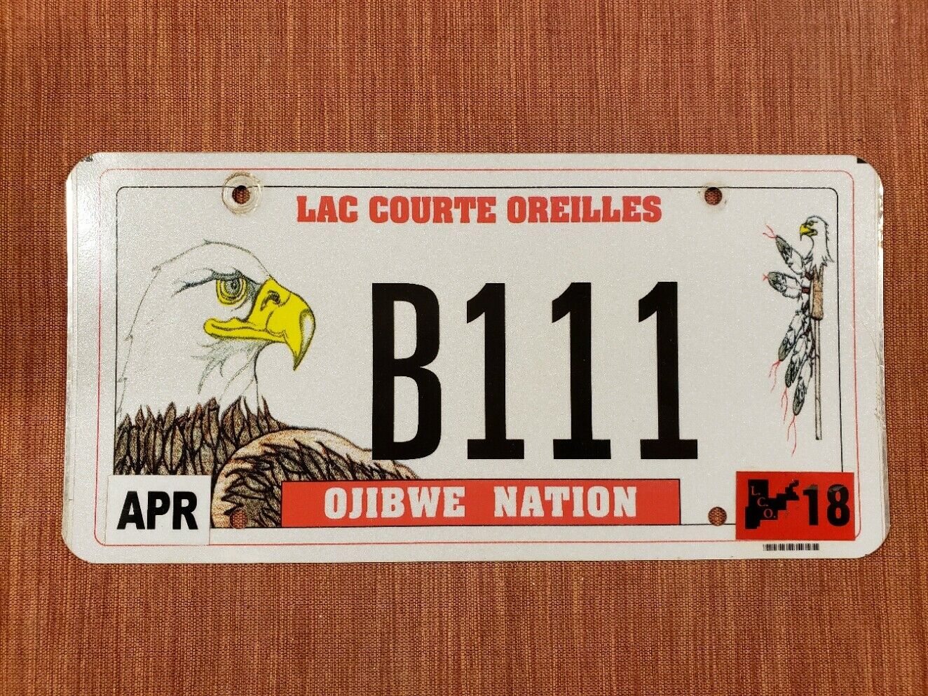 Wisconsin License Plate Lac Courte Orielles Native American Tribe Triple #b111