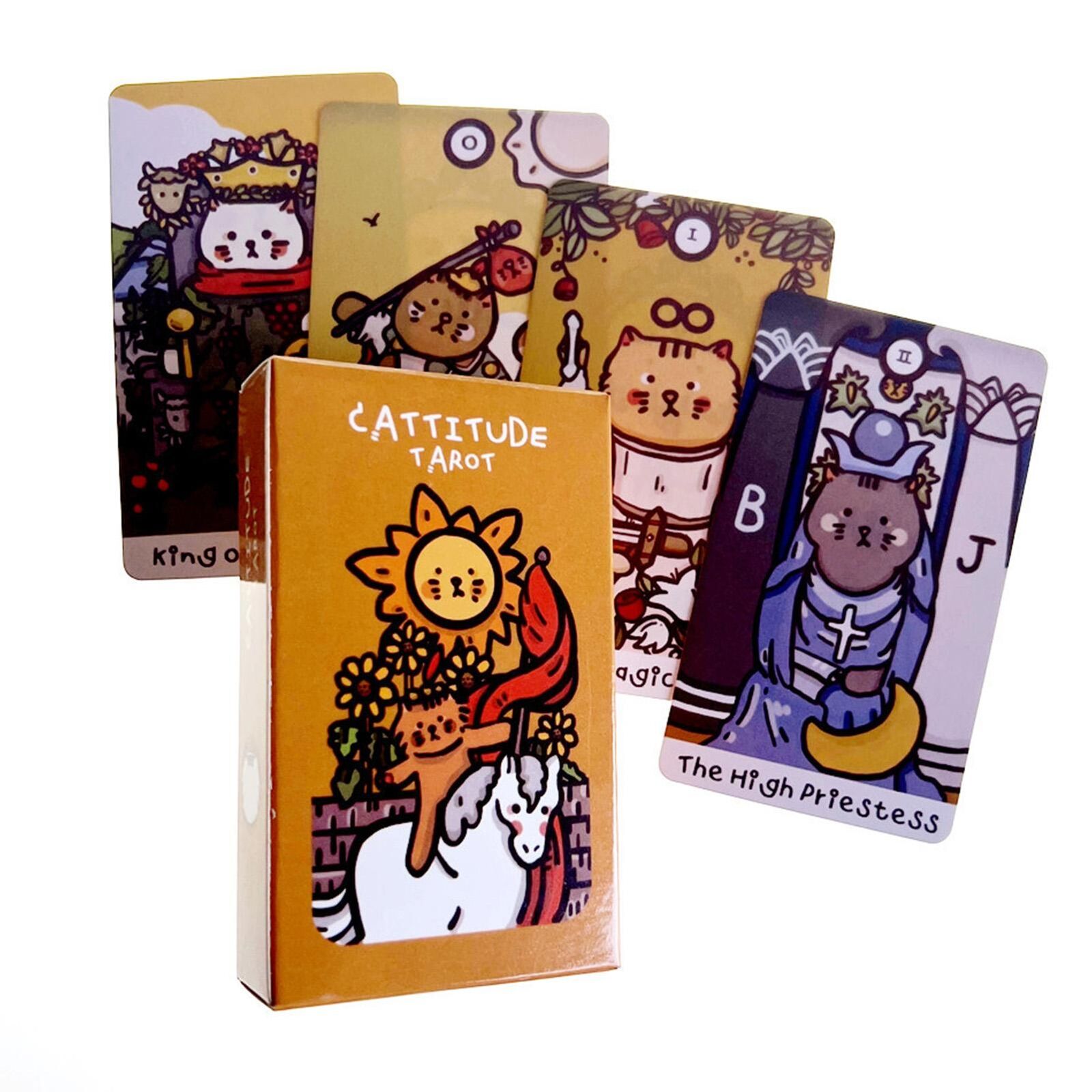 Cattitude Tarot Decks Interactive Tarot Cards Board Game Classic Art Style