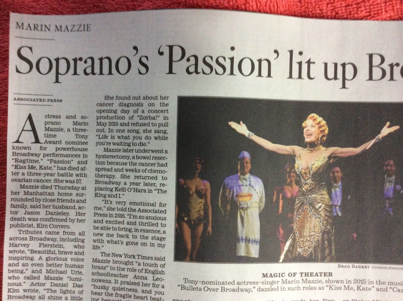 Marin Mazzie Obituary 1960-2018  Sopranos Passion Lit Up Broadway