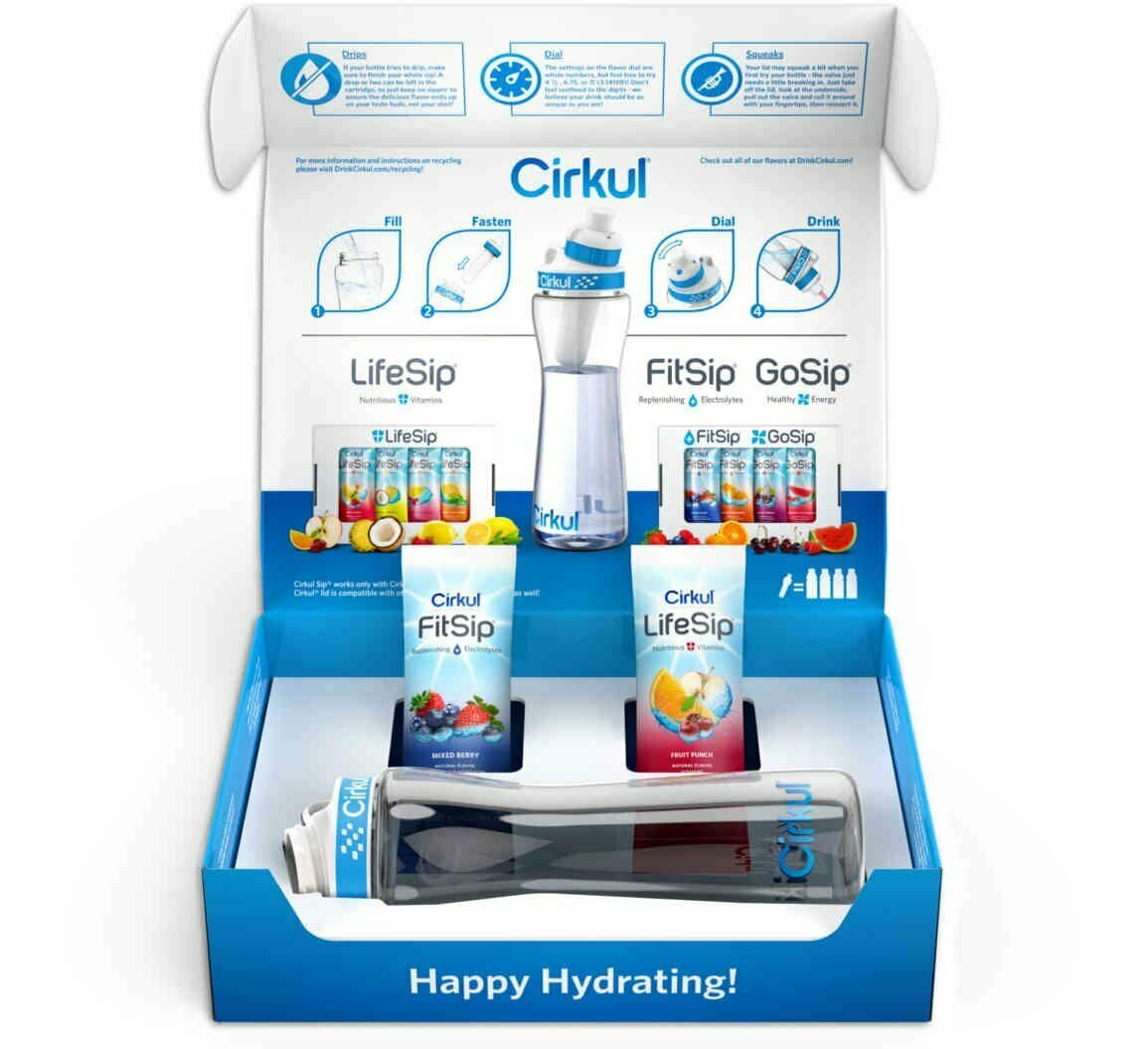 Cirkul Infuser Bottle & Two Flavor Cartridges, Fruit Punch And Mixed Berry