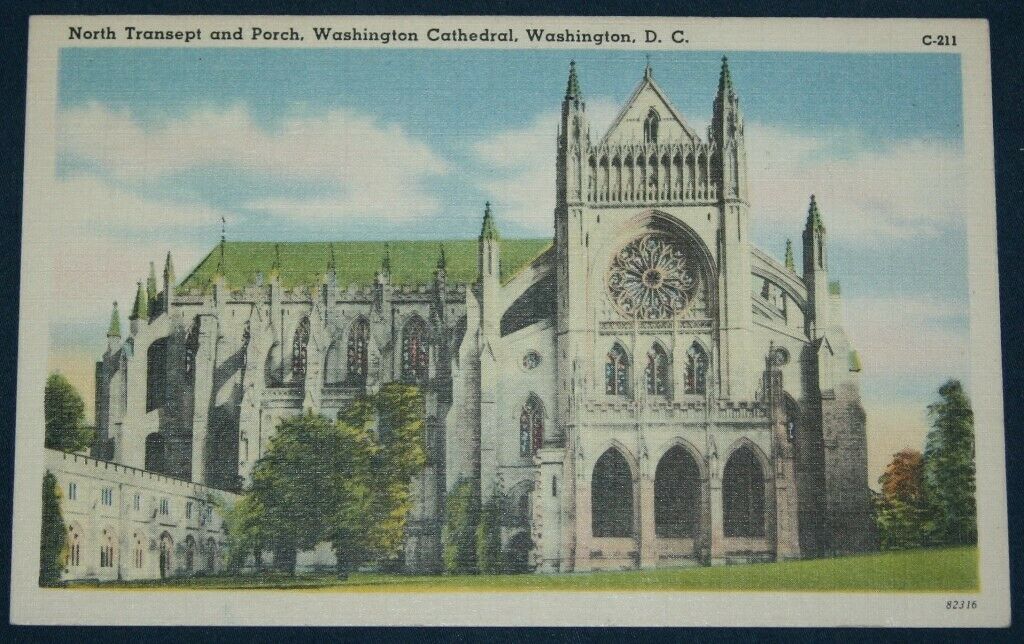 North Transept & Porch, Washington Cathedral, Washington, Dc Postcard