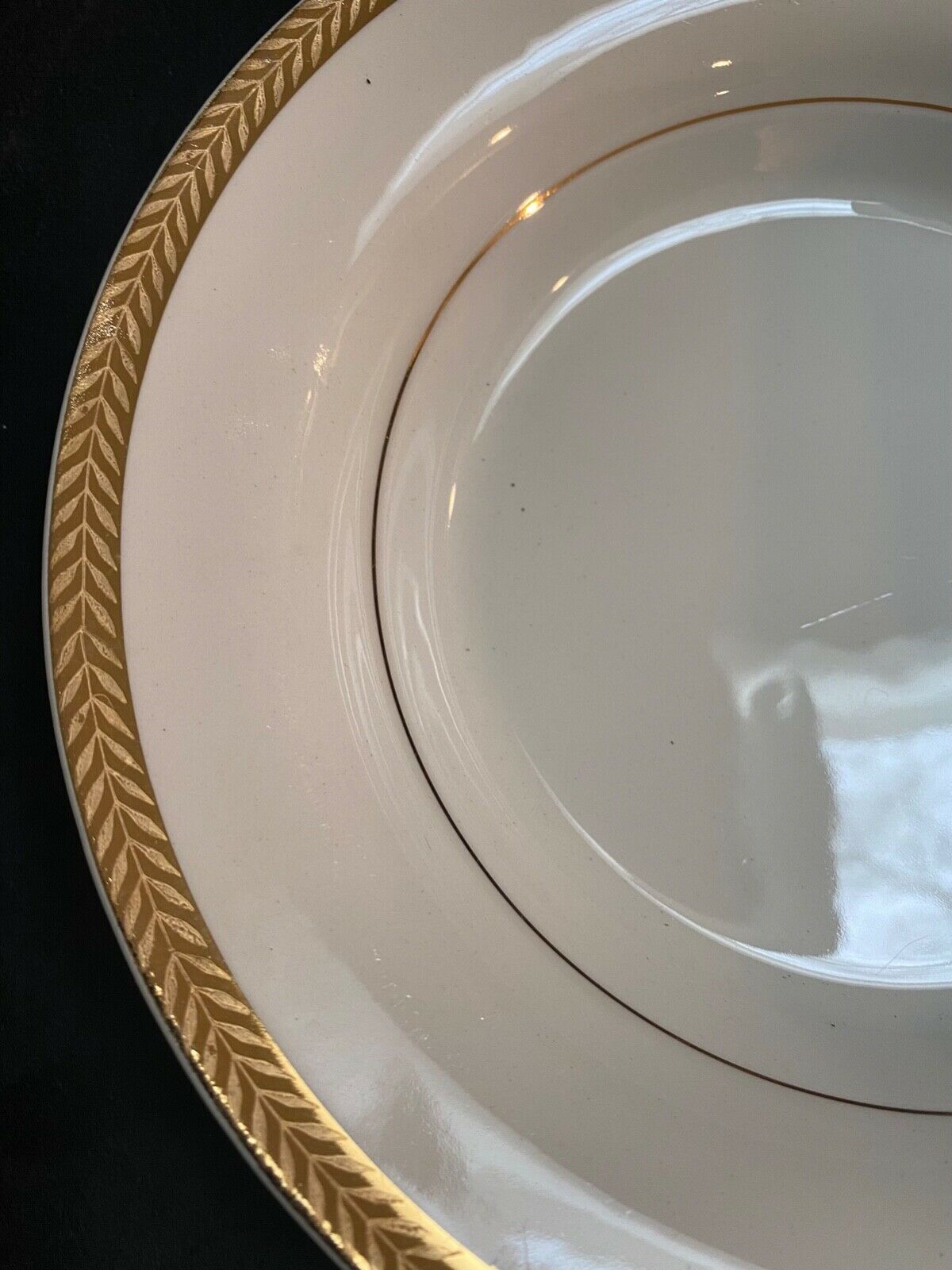 Candle Light, American Limoges 8 Soup Dish, 22k Gold