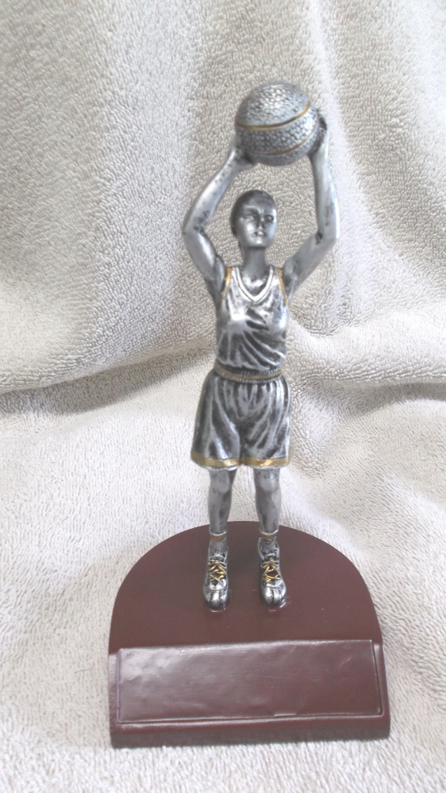 Silver Female Basketball Statue Trophy Resin  Jds613