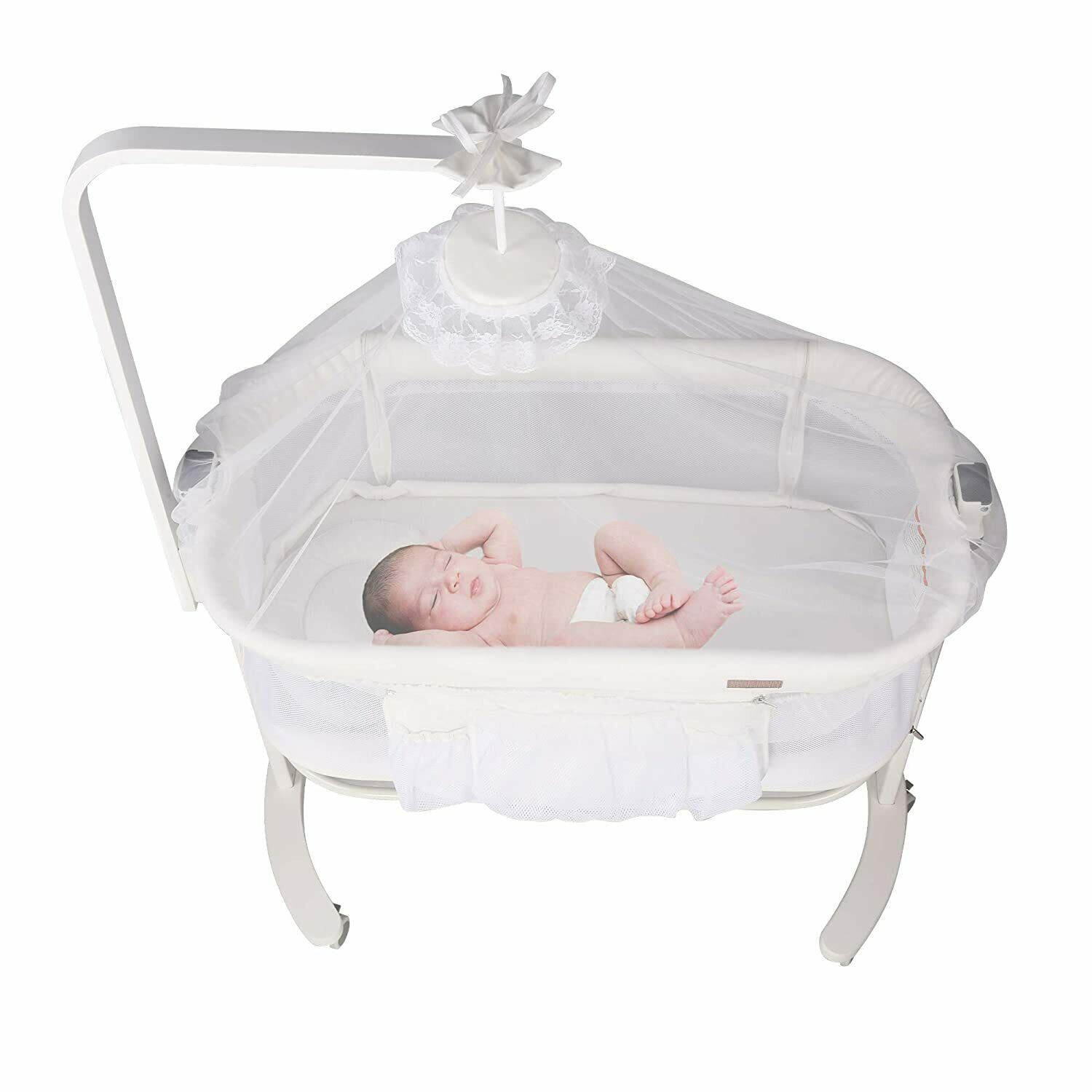 Luckyermore Baby Bassinet Crib Bedside Sleeper Basket Newborn Infant Adjustable