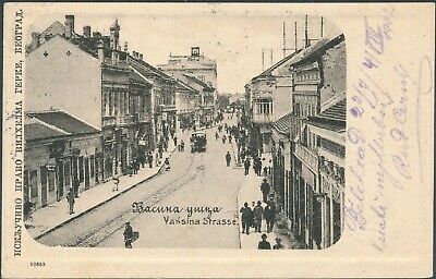 1902 Serbia Beograd Vassina Street Scene Vintage Ppc Superb