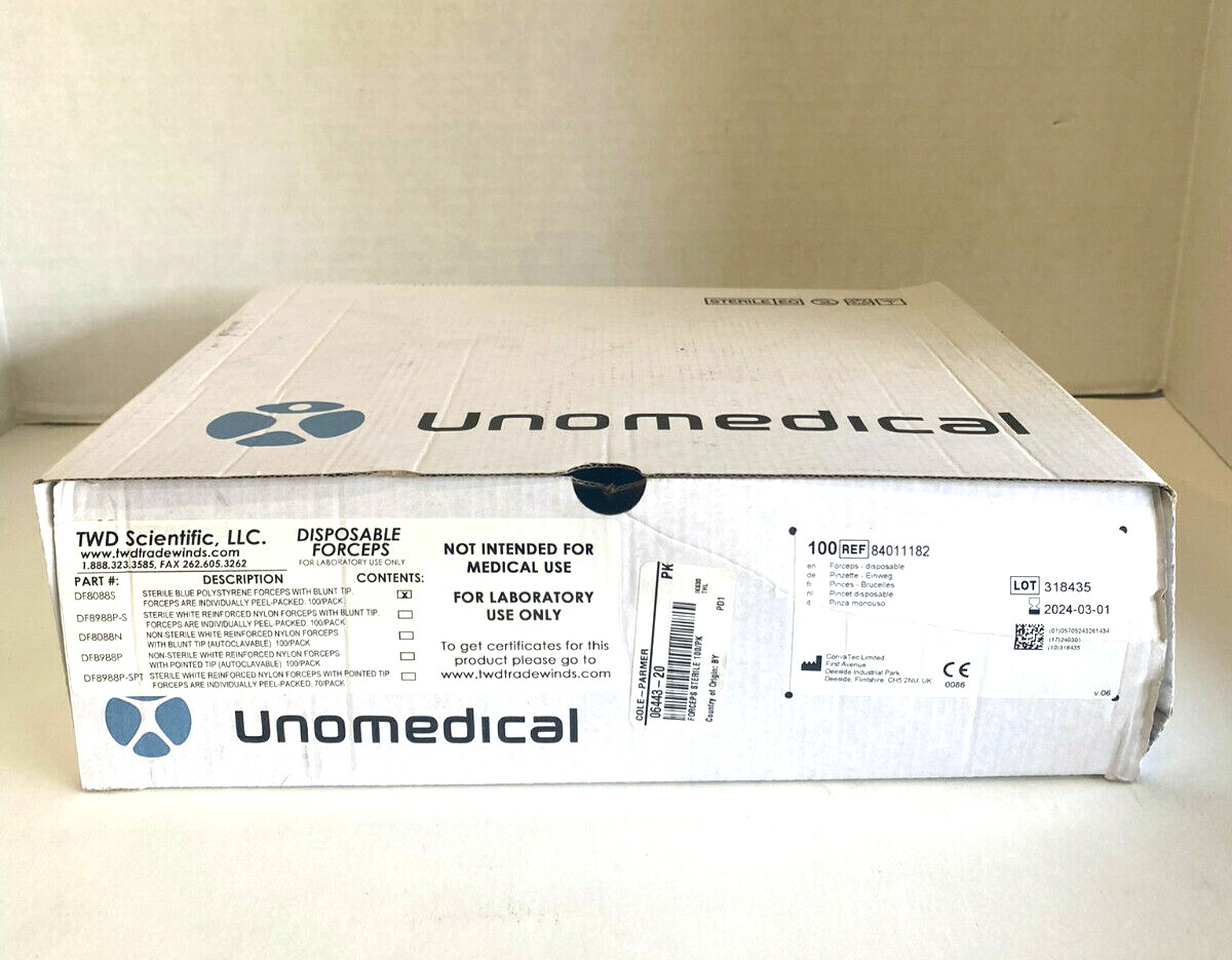 Unomedical / Convatec 84011182  Disposable Forcepts - Box Of 100 - New