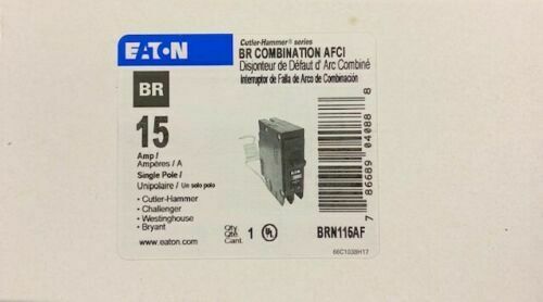 Eaton Brn115af Br Combination Afci Circuit Breaker 15 Amp (replacement Brcaf115)