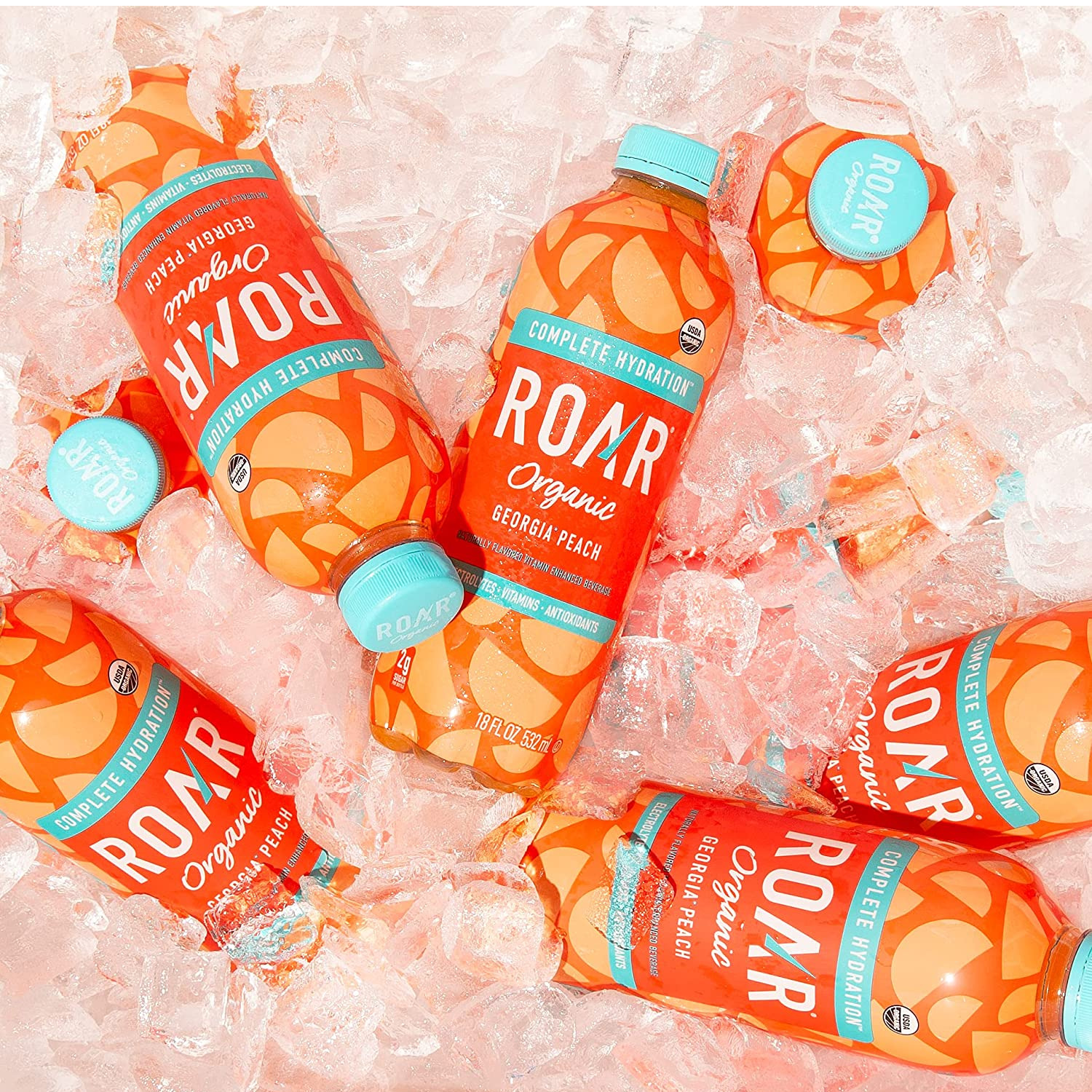 Roar Beverages Georgia Peach Organic, 18 Fl Oz (pack Of 12) - Free Shipping