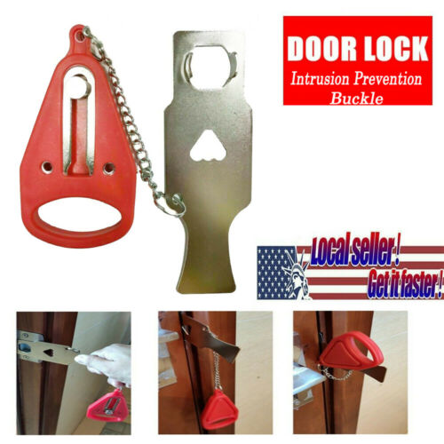 Portable Travel Door Lock Room Hotel Security Safety Intrusion Prevention Buckle