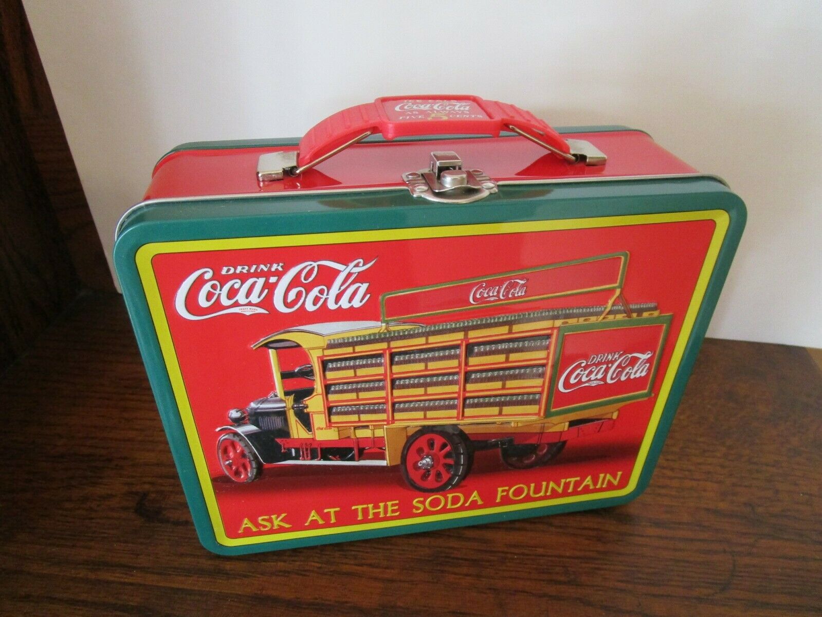 Coca Cola Tin Embossed Lunch Box Features Truck