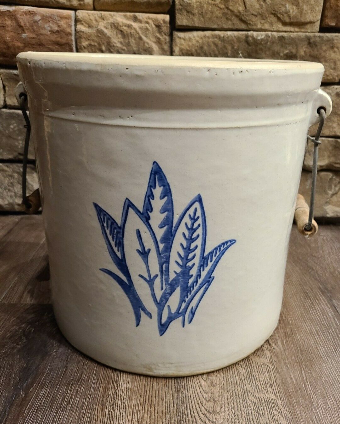 Antique Western Stoneware | 4 Gallon Crock + Handles | No Cracks | Impeccable