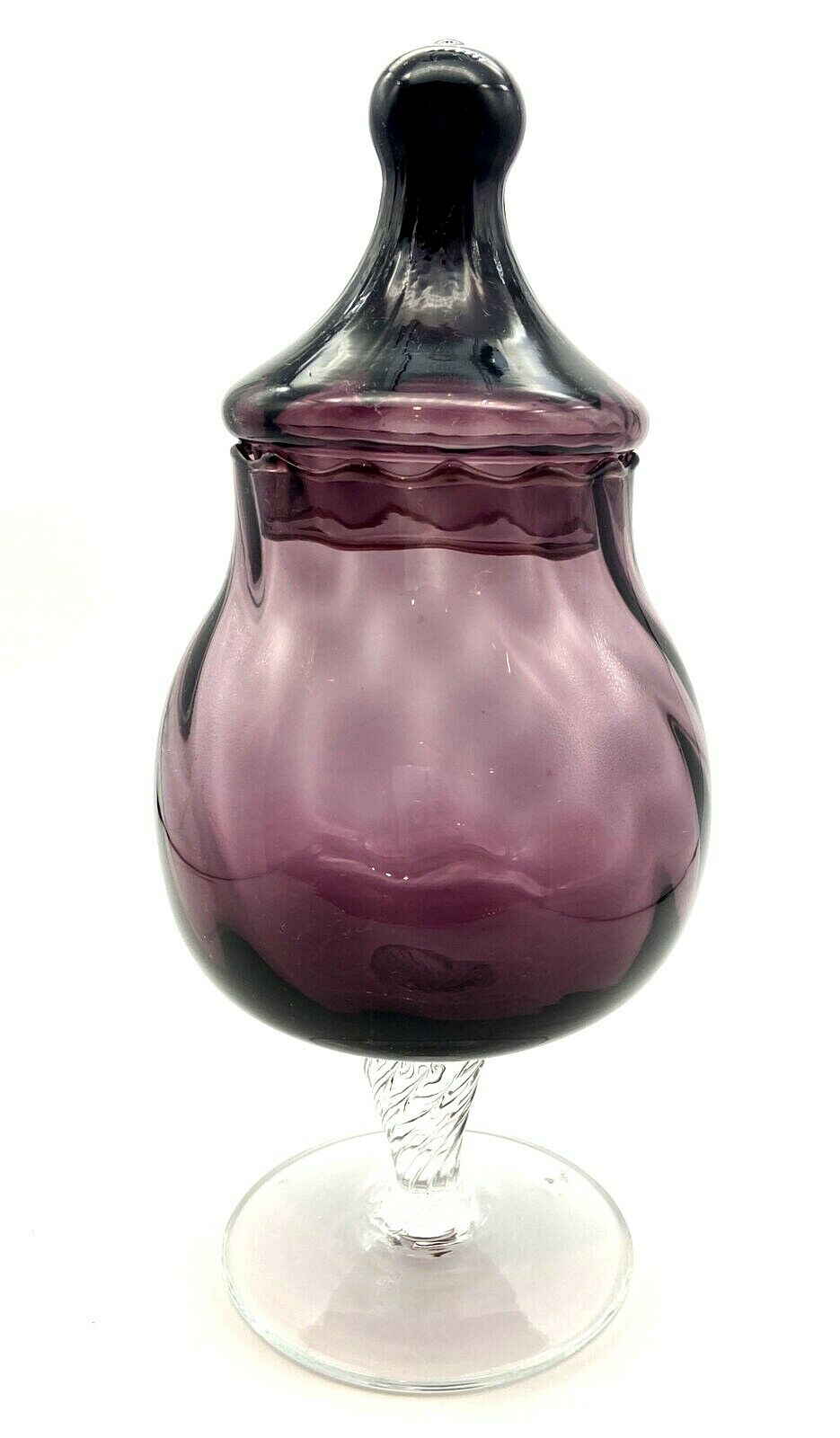 Mid Century Empoli Italy Deep Purple Apothecary Jar Candy Jar 60s Vintage