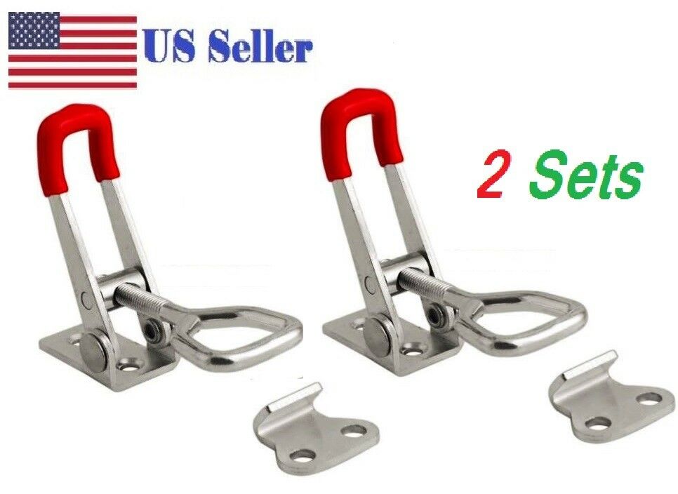 2pcs Steel Toggle Latch Catches Adjustable Lock Clamp For Boxes Case