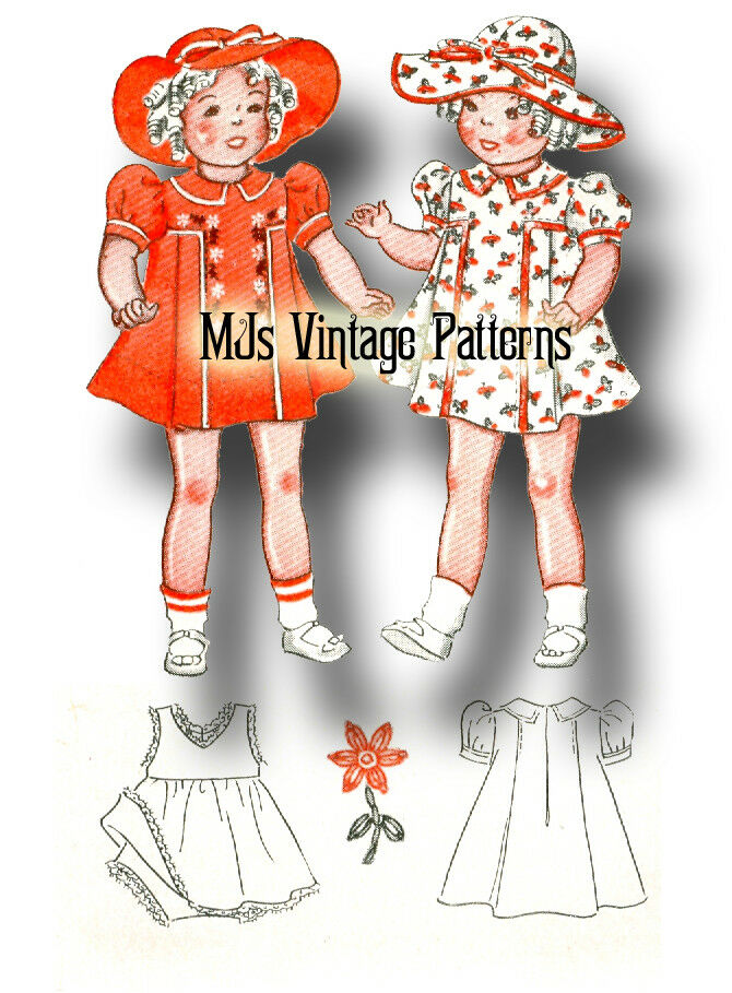 Vintage Pattern ~ 22" Shirley Temple, Patsy Lou, Composition Doll Dress & Hat