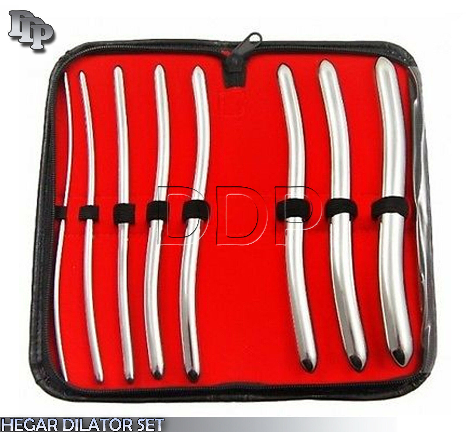 8 Pieces Set Of Hegar Uterine Dilator With Carrying Case Surgical Gynecology