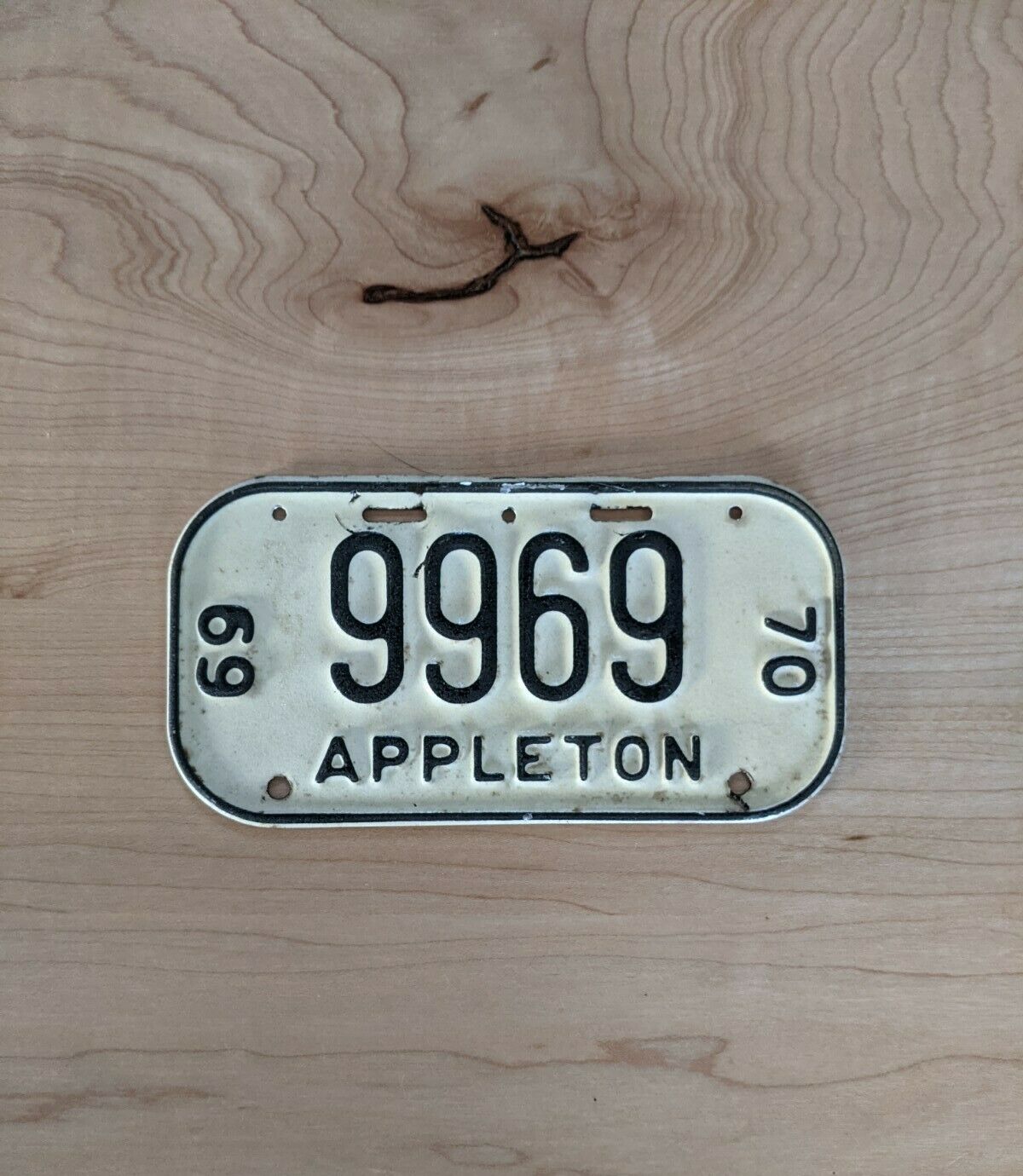 Vintage Appleton, Wisconsin Bicycle License Plate Tag Bike Wi Wis Schwinn