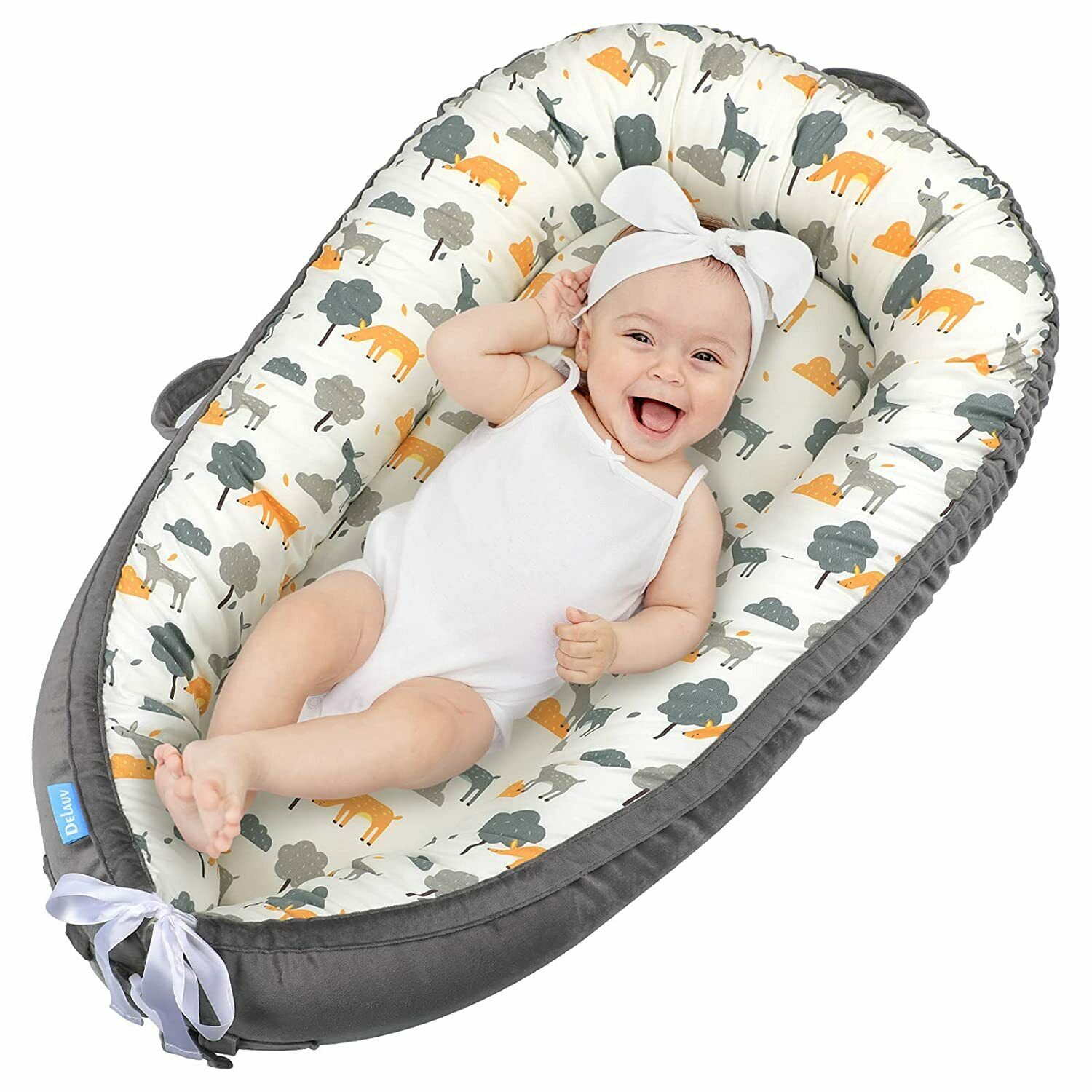 Newborn Baby Nest Pod Lounger Infant Crib Bionic Bed Soft Breathable Cotton Foam