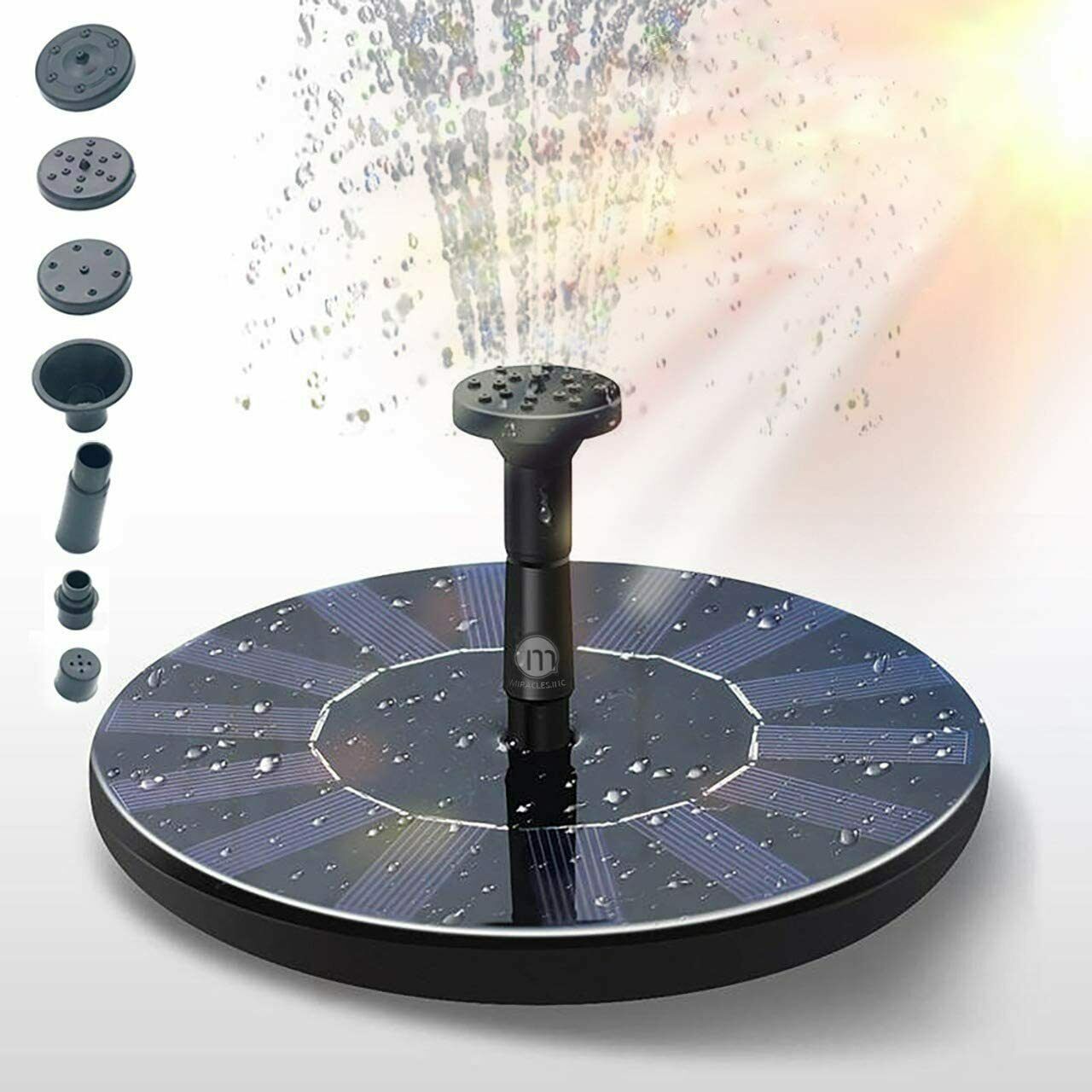 Solar Fountain , 3.5w Solar Powered Fountain Pump With 7 Water Styles For Garden
