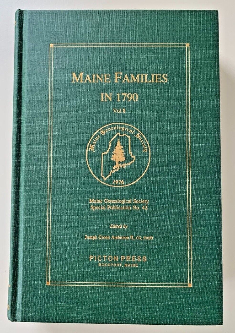 Maine Families In 1790 Volume 8 – Maine Genealogical Society 1976 Genealogy