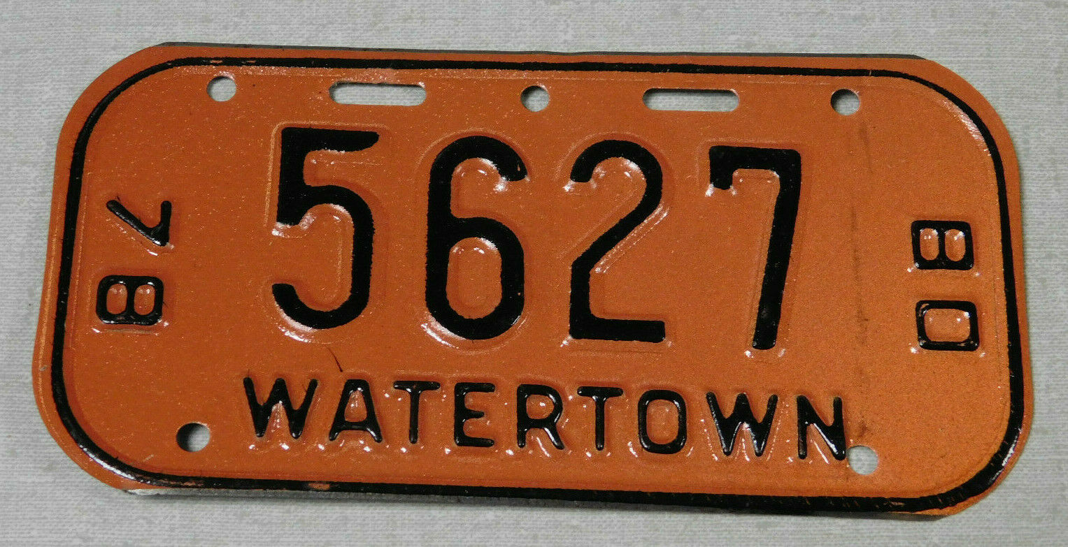 1978/80 Watertown Wisconsin Bicycle License Plate