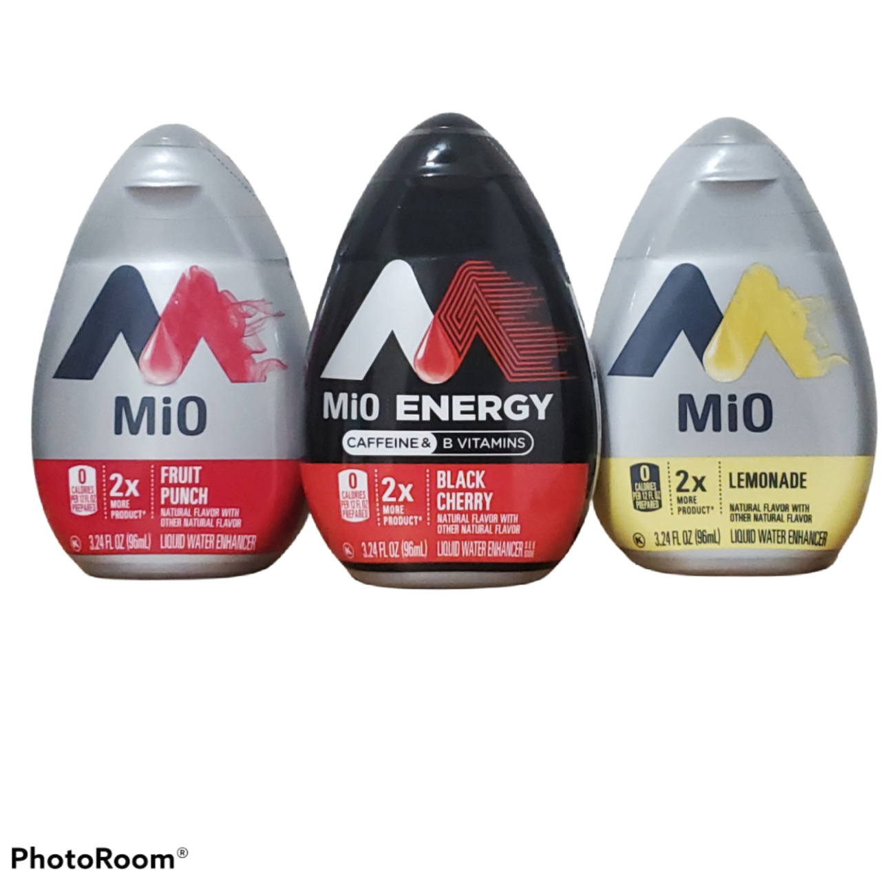 Mio Liquid Water Enhancer 3 Pack Lemonade Black Cherry Fruit Punch Energy New