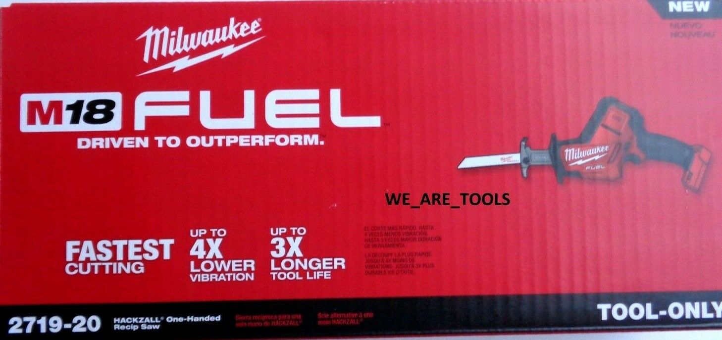 New In Box Milwaukee 2719-20 M18 Fuel Hackzall Reciprocating Saw Sawzall 18 Volt