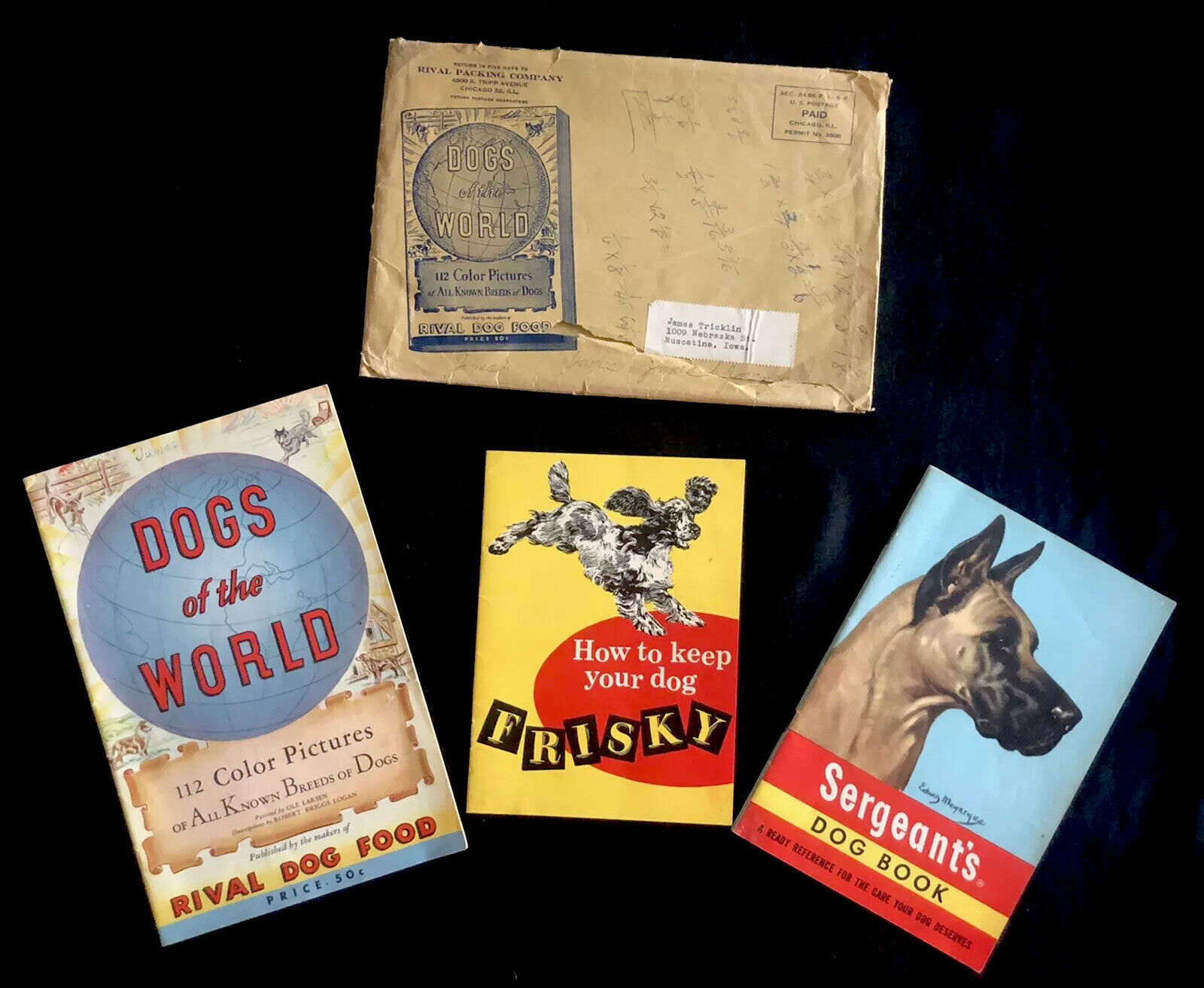 Dogs Of The World 114 Color Photos-rival & Sergeants Dog Foods 3 Vtg Booklets