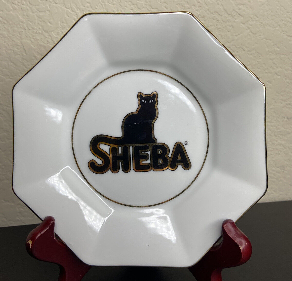 Sheba Cat Food Rare Promotional 6” Plate Advertising Octagonal Porcelain Dish